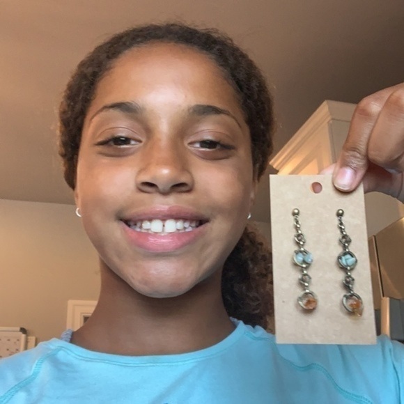 💐5/25 dangle drop natural chip stone - Picture 5 of 5